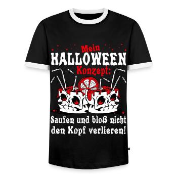 Halloween Sauf Team Geschenk Cocktail Gin Wein - Männer Kontrast-T-Shirt - Schwarz/Weiß - Vorne - AI Model Female 172 light (172cm) & AI Model Male 178 light (178cm)