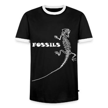 Dinosaurs, fossils, paleontologist, - Men's Ringer Shirt - black/white - Front - AI Model Female 172 light (172cm) & AI Model Male 178 light (178cm)