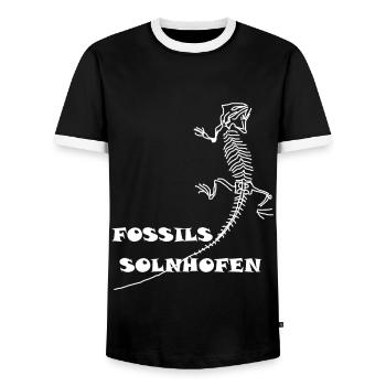 Dinosaurs, fossils, paleontologist, - Men's Ringer Shirt - black/white - Front - AI Model Female 172 light (172cm) & AI Model Male 178 light (178cm)