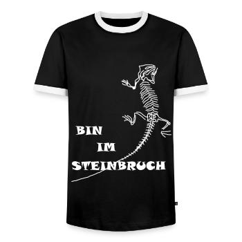 Dinosaurs, fossils, paleontologist, - Men's Ringer Shirt - black/white - Front - AI Model Female 172 light (172cm) & AI Model Male 178 light (178cm)