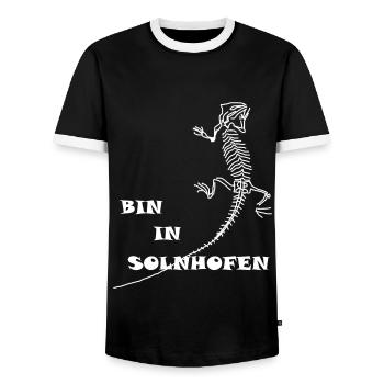 Dinosaurs, fossils, paleontologist, - Men's Ringer Shirt - black/white - Front - AI Model Female 172 light (172cm) & AI Model Male 178 light (178cm)