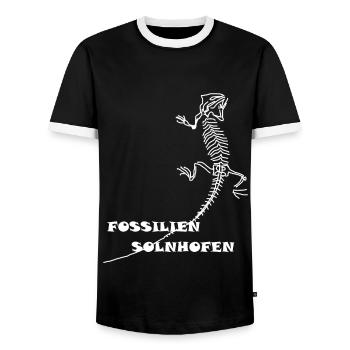 Dinosaurs, fossils, paleontologist, - Men's Ringer Shirt - black/white - Front - AI Model Female 172 light (172cm) & AI Model Male 178 light (178cm)