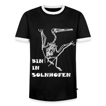 Dinosaurs, fossils, paleontologist, - Men's Ringer Shirt - black/white - Front - AI Model Female 172 light (172cm) & AI Model Male 178 light (178cm)