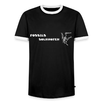 Dinosaurs, fossils, paleontologist, - Men's Ringer Shirt - black/white - Front - AI Model Female 172 light (172cm) & AI Model Male 178 light (178cm)