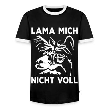 Lama Mich Nicht Voll Lustige Sarkasmus Sprüche - Männer Kontrast-T-Shirt - Schwarz/Weiß - Vorne - AI Model Female 172 light (172cm) & AI Model Male 178 light (178cm)