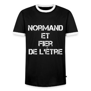 Normand Et Fier De L'ëtre Cadeau - T-shirt contrasté Homme - noir/blanc - Devant - AI Model Female 172 light (172cm) & AI Model Male 178 light (178cm)