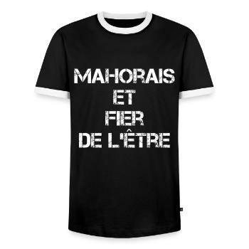 Mahorais Et Fier De L'ëtre Cadeau - T-shirt contrasté Homme - noir/blanc - Devant - AI Model Female 172 light (172cm) & AI Model Male 178 light (178cm)