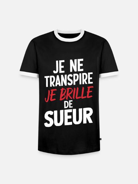 Jeg sveder ikke, jeg gløder med sved humor fitness - Herre kontrast-T-shirt - sort/hvid