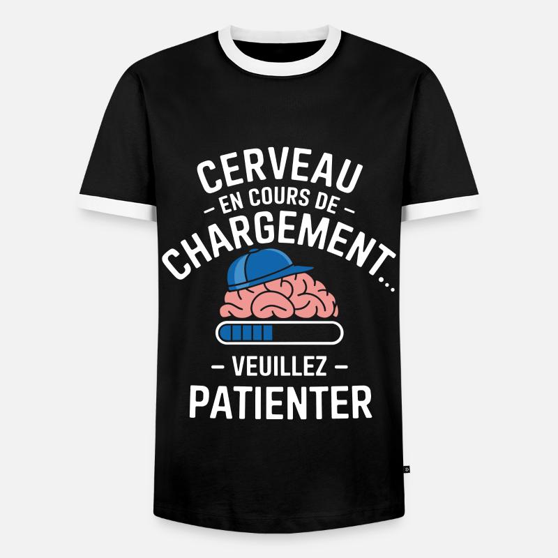 Brain Loading Warten Lustig - Männer Kontrast-T-Shirt - Schwarz/Weiß