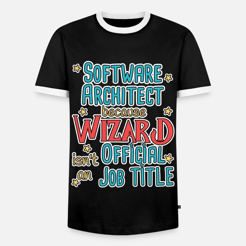 Software Architect Wizard Software Architecture - Men's Ringer Shirt - black/white