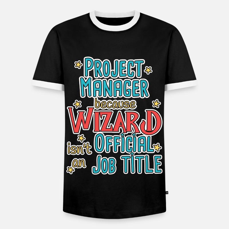 Project Manager Wizard - Männer Kontrast-T-Shirt - Schwarz/Weiß