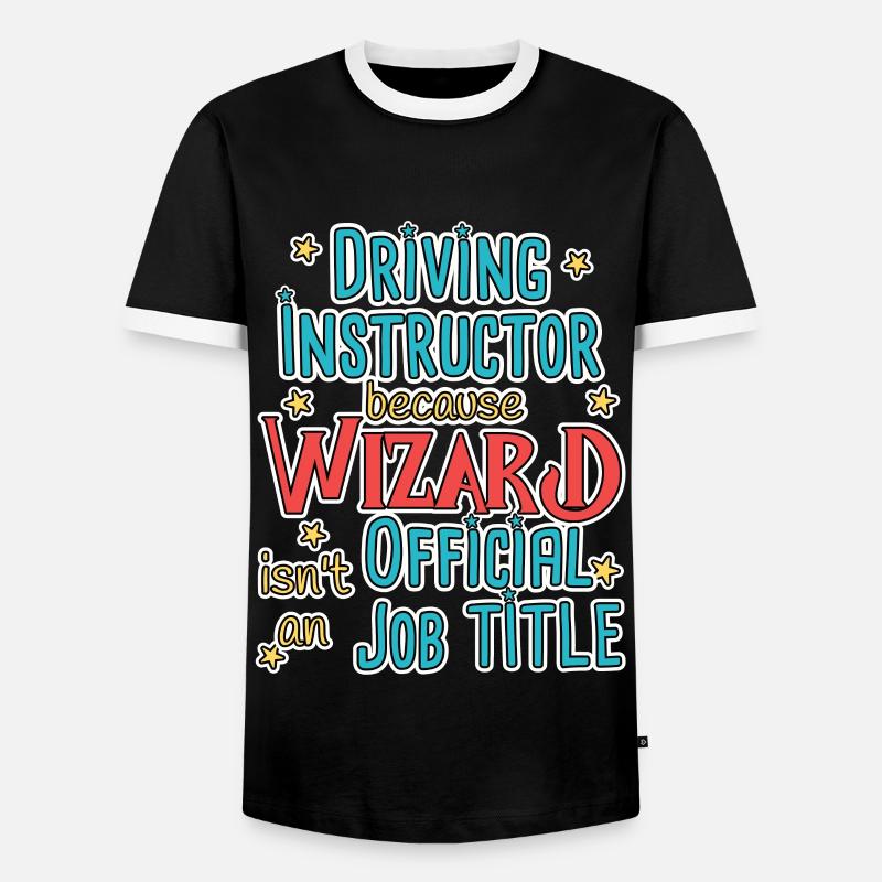 Instructeur de conduite Wizard Auto-école - T-shirt contrasté Homme - noir/blanc