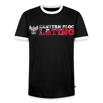 Bloc de l’Est Latino Pole Pologne Aigle Blanc Cadeau - T-shirt contrasté Homme - noir/blanc - Devant - AI Model Female 172 light (172cm) & AI Model Male 178 light (178cm)