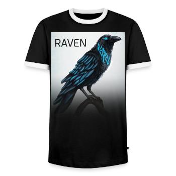 Odin's Raven - T-shirt contrasté Homme - noir/blanc - Devant - AI Model Female 172 light (172cm) & AI Model Male 178 light (178cm)