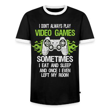 Je ne joue pas toujours aux jeux vidéo drôles de garçons de jeu - T-shirt contrasté Homme - noir/blanc - Devant - AI Model Female 172 light (172cm) & AI Model Male 178 light (178cm)