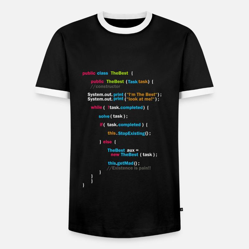 Code du programme - T-shirt contrasté Homme - noir/blanc