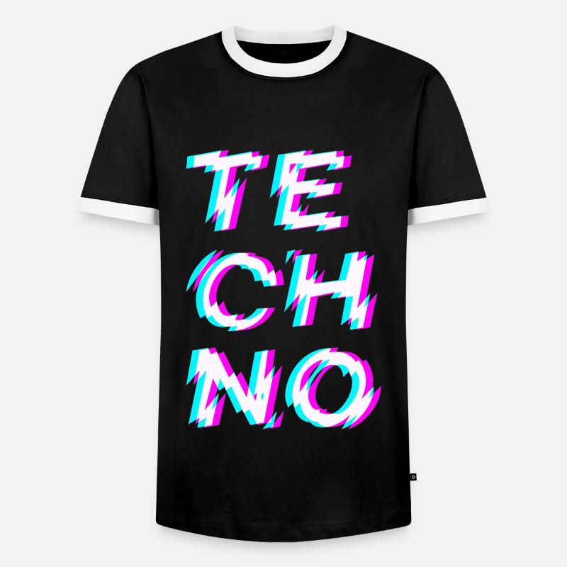 Techno Rave - Männer Kontrast-T-Shirt - Schwarz/Weiß