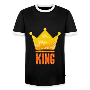 Look partenaire roi reine - T-shirt contrasté Homme - noir/blanc - Devant - AI Model Female 172 light (172cm) & AI Model Male 178 light (178cm)