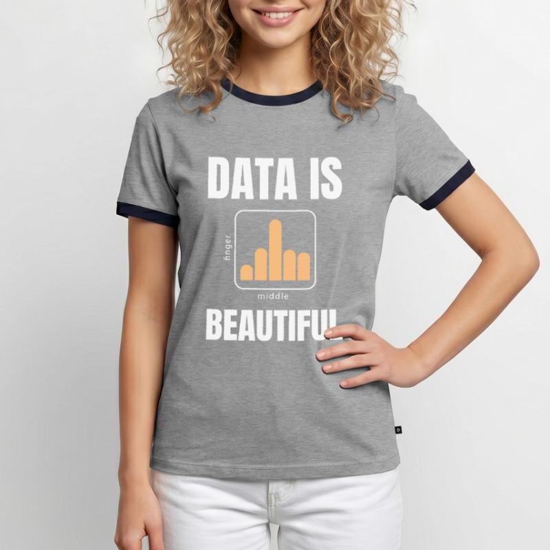 Daten Deep Learning KI Nerd Big Data Is Beautiful Männer Kontrast-T-Shirt