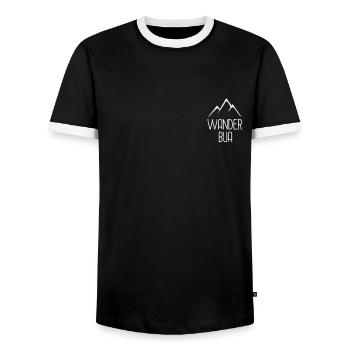 Men Hiking Bua Outdoor Hobby Gift Mountains - Men's Ringer Shirt - black/white - Front - AI Model Female 172 light (172cm) & AI Model Male 178 light (178cm)