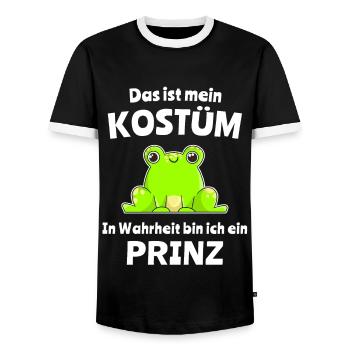 Frosch Frösche Froschkostüm Sprüche Froschprinz - Männer Kontrast-T-Shirt - Schwarz/Weiß - Vorne - AI Model Female 172 light (172cm) & AI Model Male 178 light (178cm)