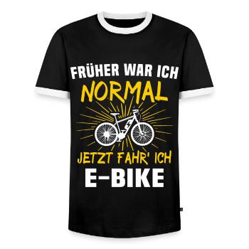 Ebike Sprüche E-Biker - Männer Kontrast-T-Shirt - Schwarz/Weiß - Vorne - AI Model Female 172 light (172cm) & AI Model Male 178 light (178cm)