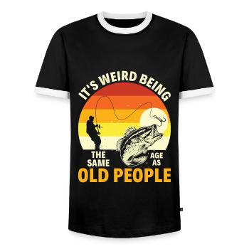 Großvater Papa Angeln Amateur Humor Alter Opa - Männer Kontrast-T-Shirt - Schwarz/Weiß - Vorne - AI Model Female 172 light (172cm) & AI Model Male 178 light (178cm)