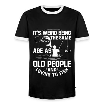 Großvater Papa Angeln Amateur Humor Alter Opa - Männer Kontrast-T-Shirt - Schwarz/Weiß - Vorne - AI Model Female 172 light (172cm) & AI Model Male 178 light (178cm)