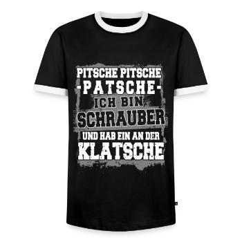 Schrauber - Auto Tuner - Autowerkstatt - Männer Kontrast-T-Shirt - Schwarz/Weiß - Vorne - AI Model Female 172 light (172cm) & AI Model Male 178 light (178cm)