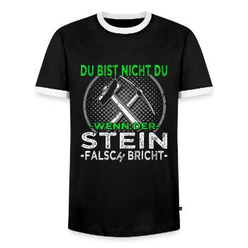 Steinmetz - Steinbearbeitung - Bildhauer - Männer Kontrast-T-Shirt - Schwarz/Weiß - Vorne - AI Model Female 172 light (172cm) & AI Model Male 178 light (178cm)