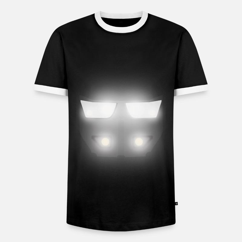 Tractor Headlights - Men's Ringer Shirt - black/white