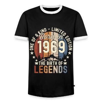 Légendaire depuis 1969 53ème cadeau d’anniversaire Génial - T-shirt contrasté Homme - noir/blanc - Devant - AI Model Female 172 light (172cm) & AI Model Male 178 light (178cm)