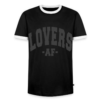 AMOUREUX AF SAINT-VALENTIN EN DISANT FEMMES HOMMES - T-shirt contrasté Homme - noir/blanc - Devant - AI Model Female 172 light (172cm) & AI Model Male 178 light (178cm)