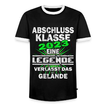 Abschlussklasse 2023 Abitur 2023 - Männer Kontrast-T-Shirt - Schwarz/Weiß - Vorne - AI Model Female 172 light (172cm) & AI Model Male 178 light (178cm)