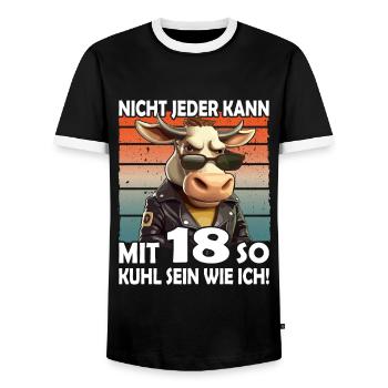 Nicht jeder kann mit 18 Jahren | 18. Geburtstag - Männer Kontrast-T-Shirt - Schwarz/Weiß - Vorne - AI Model Female 172 light (172cm) & AI Model Male 178 light (178cm)