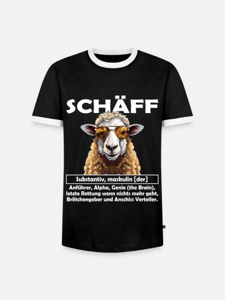 Schäff | Chef | Teamleiter| Abteilungsleiter - Männer Kontrast-T-Shirt - Schwarz/Weiß