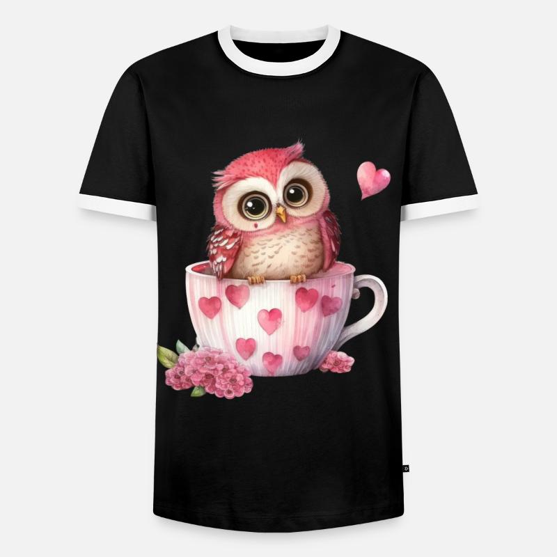 Eule Eulen - Männer Kontrast-T-Shirt - Schwarz/Weiß