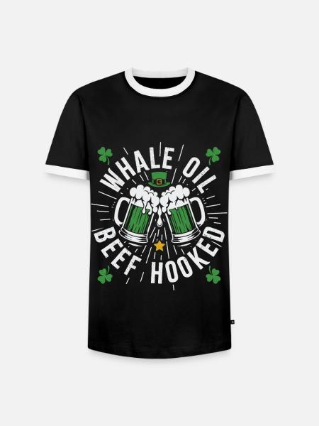 Walöl Rindfleisch Hooked - Männer Kontrast-T-Shirt - Schwarz/Weiß