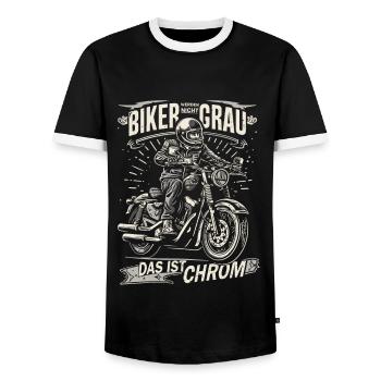 Biker werden nicht grau Motorradfahrer & Biker Opa - Männer Kontrast-T-Shirt - Schwarz/Weiß - Vorne - AI Model Female 172 light (172cm) & AI Model Male 178 light (178cm)
