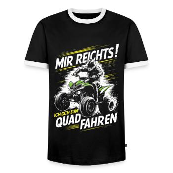 Quadfahrer - Quad - Motorsport - ATV - Männer Kontrast-T-Shirt - Schwarz/Weiß - Vorne - AI Model Female 172 light (172cm) & AI Model Male 178 light (178cm)
