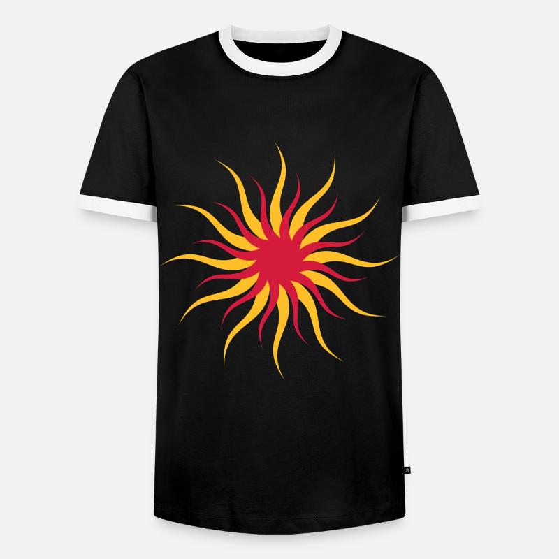 sun - Men's Ringer Shirt - black/white