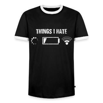 Cadeau de haine de nerd - T-shirt contrasté Homme - noir/blanc - Devant - AI Model Female 172 light (172cm) & AI Model Male 178 light (178cm)