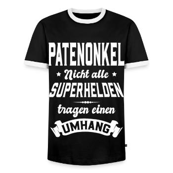Parrain et super-héros - T-shirt contrasté Homme - noir/blanc - Devant - AI Model Female 172 light (172cm) & AI Model Male 178 light (178cm)