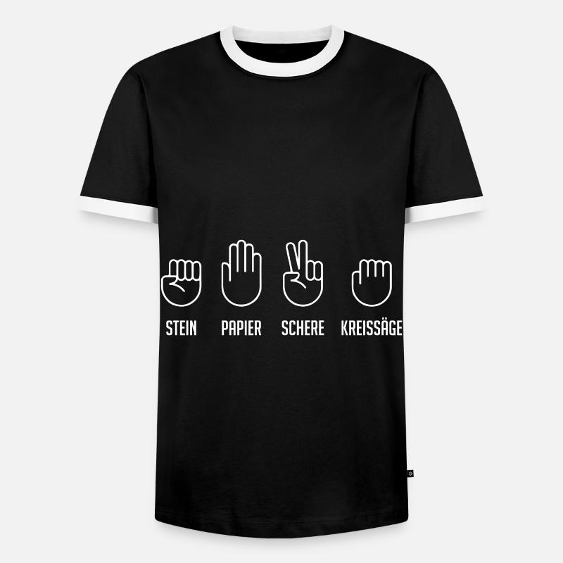 STEIN PAPIER SCHERE - Männer Kontrast-T-Shirt - Schwarz/Weiß
