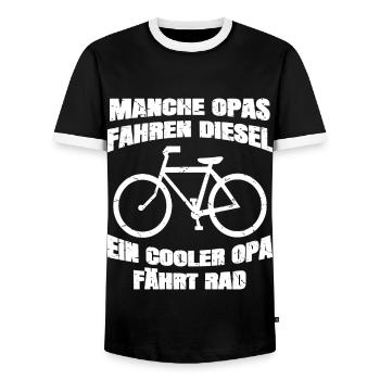 LUSTIGER SPRUCH OPA GESCHENK - Männer Kontrast-T-Shirt - Schwarz/Weiß - Vorne - AI Model Female 172 light (172cm) & AI Model Male 178 light (178cm)