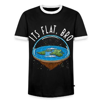 C’est bro plat - Flat Earth Society Flat Earther - T-shirt contrasté Homme - noir/blanc - Devant - AI Model Female 172 light (172cm) & AI Model Male 178 light (178cm)