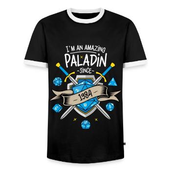 Ich bin seit 1984 ein erstaunlicher Paladin - Männer Kontrast-T-Shirt - Schwarz/Weiß - Vorne - AI Model Female 172 light (172cm) & AI Model Male 178 light (178cm)