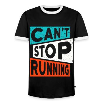 COURIR COURIR Jogging NE PEUT PAS ARRÊTER DE COURIR - T-shirt contrasté Homme - noir/blanc - Devant - AI Model Female 172 light (172cm) & AI Model Male 178 light (178cm)