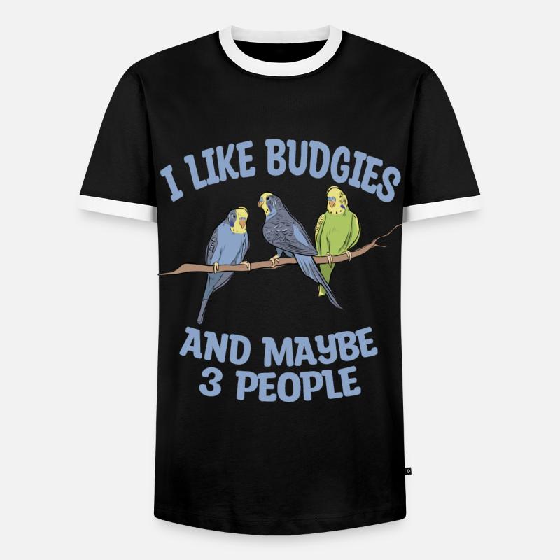 Budgerigar - Men's Ringer Shirt - black/white