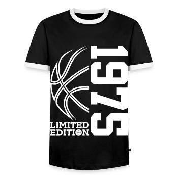 ÉDITION LIMITÉE BASKETBALL 1975 51E ANNIVERSAIRE - T-shirt contrasté Homme - noir/blanc - Devant - AI Model Female 172 light (172cm) & AI Model Male 178 light (178cm)